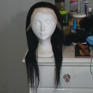 Sleek Black Lace Front Wig W/Elastic Band